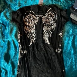 Black Angel Wings Top